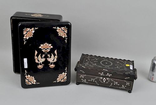 ANGLO-INDIAN INLAID BOX & MOP INLAID