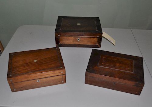 GROUP THREE ASSORTED ANTIQUE BOXEScomprising 3830b3