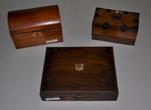 ESTATE GROUP THREE ANTIQUE BOXEScomprising