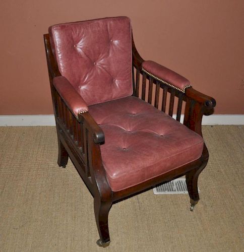 REGENCY LEATHER UPHOLSTERED LIBRARY