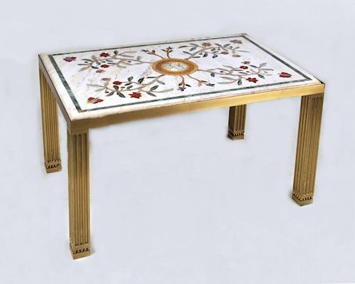 PIETRA DURA MARBLE LOW TABLE BRASS 3830fe