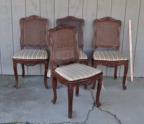 SET FOUR LOUIS XV STYLE CARVED 3830f7