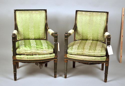 PAIR DIRECTOIRE STYLE FRENCH PAINTED 3830f8