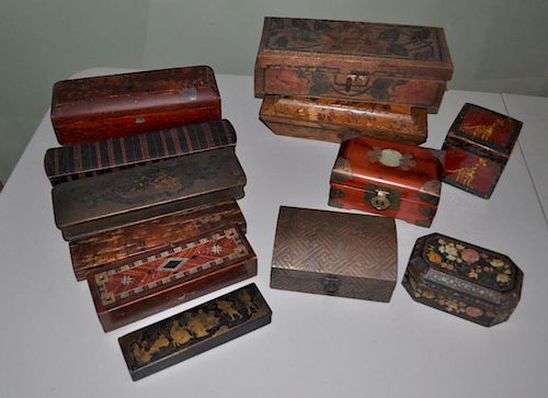 ESTATE GROUP TWELVE ANTIQUE BOXESof 38311c