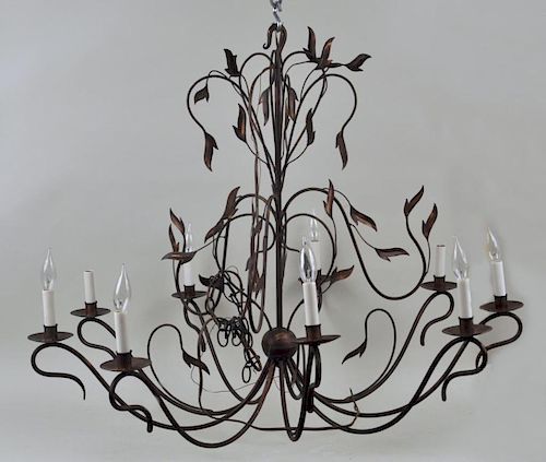 DECORATOR METAL LEAF CHANDELIERwith 383125