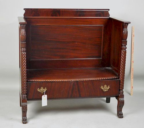 ANGLO INDIAN CARVED MAHOGANY BENCHwith