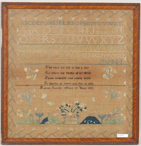 FRAMED SCHOOLGIRLS ALPHABET SAMPLER Harriot 383154