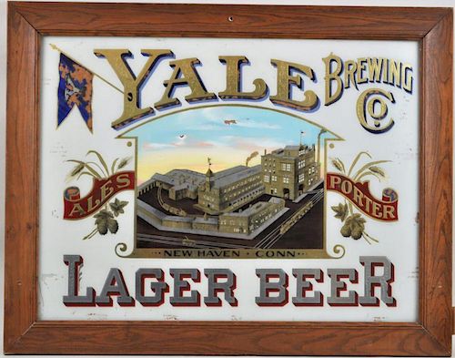 ORIGINAL YALE BREWING CO. REVERSE GLASS