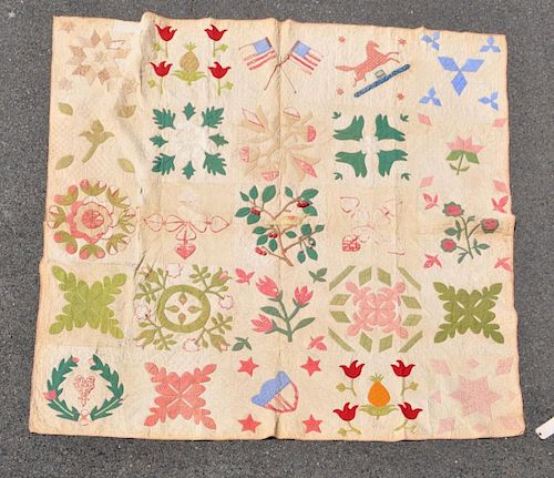 SIGNED APPLIQUE SAMPLER QUILTwith