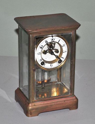 NEW HAVEN CLOCK CO. BRASS MANTLE