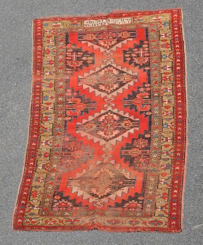 CAUCASIAN RUG, SIGNED8' 1/2" long,