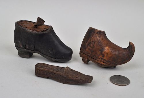 THREE EARLY CONTINENTAL SHOE FORM