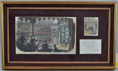 FRAMED PT BARNUM AUTOGRAPH(American,