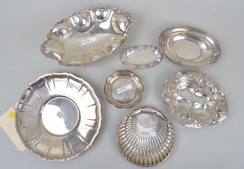 GROUP SEVEN ASSORTED STERLING TRAYS