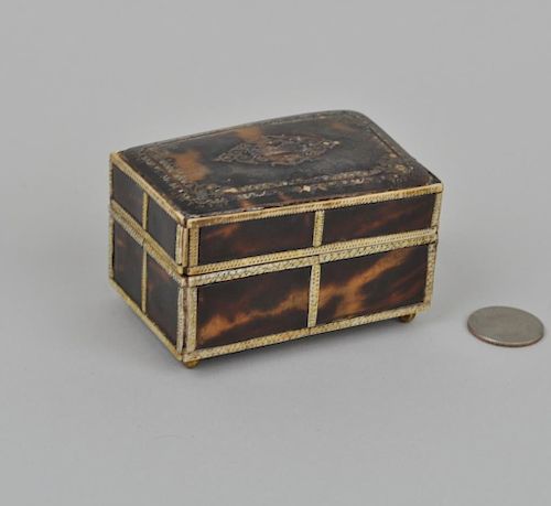 EARLY SMALL INLAID TORTOISE SHELL