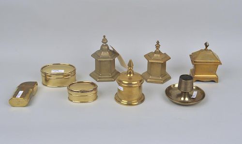 GROUP SEVEN BRASS TOBACCO BOXES 383269