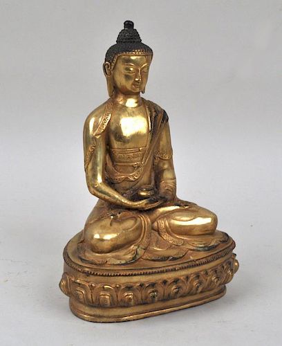 GILT BRONZE BUDDHA FIGUREwith stamped 383283