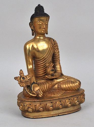 GILT BRONZE BUDDHA FIGUREwith stamped 383289