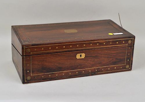 REGENCY BRASS INLAID ROSEWOOD LAP