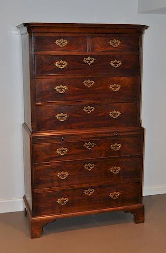 GEORGE III CARVED MAHOGANY CHEST