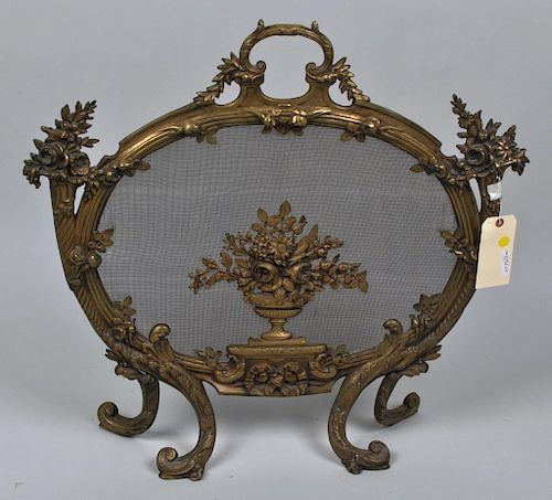 FRENCH LOUIS XV STYLE BRASS FIREPLACE