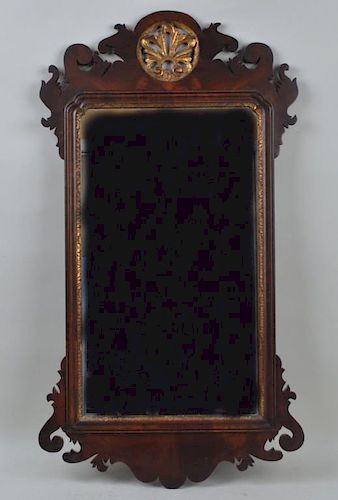 CHIPPENDALE MAHOGANY FRETWORK MIRRORwith 3832eb