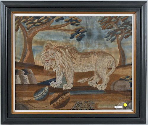 LARGE NEEDLEWORK PICTURE OF LION 38330c