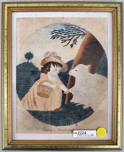 FOLK ART INK W C TITLED INFANT 38330a