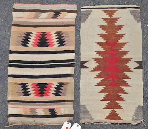 TWO NAVAJO BLANKET MATSsoiling  383327