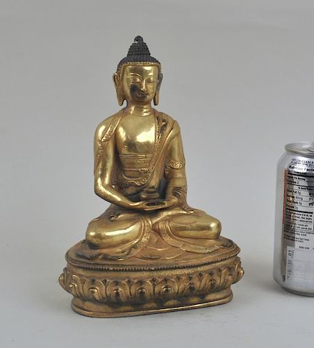 GILT BRONZE FIGURE OF BUDDHAwith