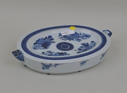 CHINESE B W PORCELAIN WARMING DISHBlue 383364