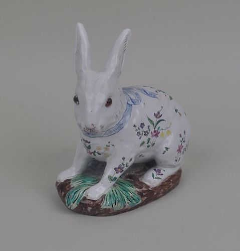 AN EMILE GALLE' POTTERY RABBIT