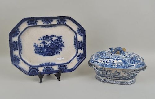 STAFFORDSHIRE B W TUREEN FLOW 38339b