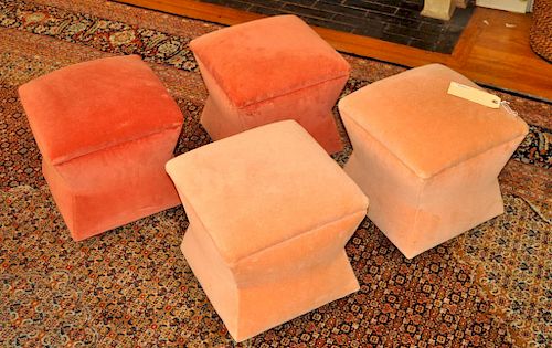 TWO PAIR MATCHING GEOMETRIC UPHOLSTERED 3833b6