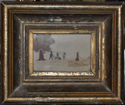 FOLK ART SMALL FRAMED W/P COUNTRY