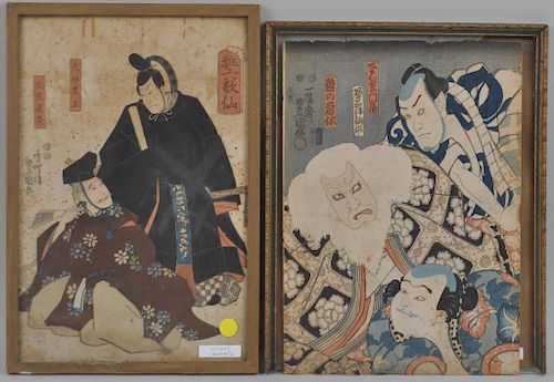 TWO JAPANESE WOODBLOCK PRINTS DEPICTING