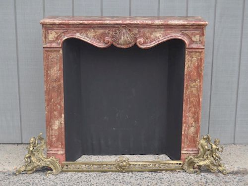 FRENCH FAUX MARBLE FIREPLACE MANTEL  383437