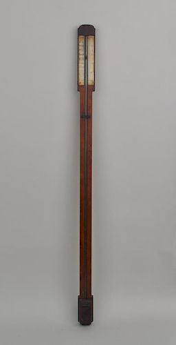 EARLY ENGLISH MAHOGANY STICK BAROMETERwith