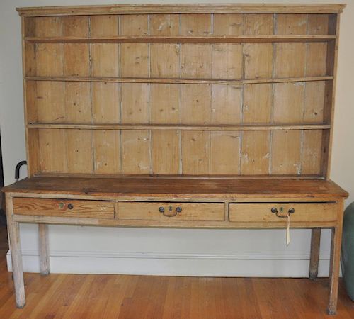 ENGLISH PINE TWO PART WELSH CUPBOARDwith 383465