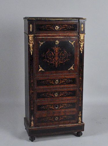 FRENCH GILT BRONZE MOUNTED SECRETAIRE