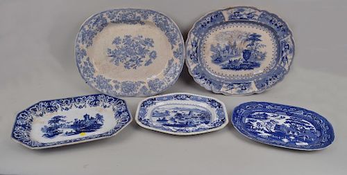 GROUP FIVE ENGLISH B W PORCELAIN 38346a