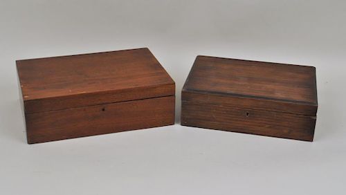 TWO SIMILAR SMALL MAHOGANY LAP 38348f