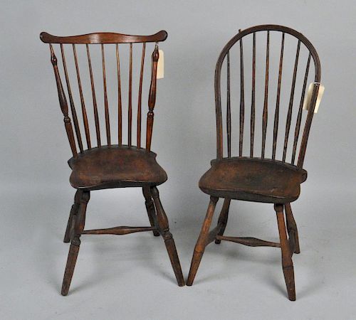 TWO AMERICAN COUNTRY WINDSOR CHAIRScomprising