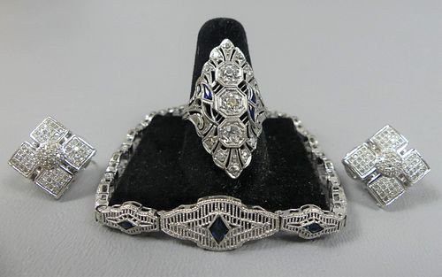 4 PIECES WHITE GOLD & PLATINUM JEWELRY4