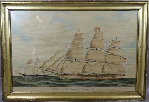 F. PUJOL 1803 WATERCOLOR PAINTING