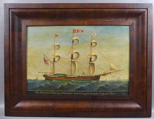 NANTUCKET WHALE SHIP PAINTING BY