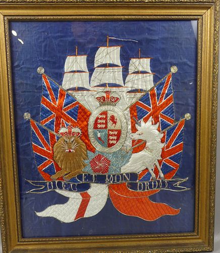 BRITISH WOOLIE SHIPS COAT OF ARMS19th 38357e