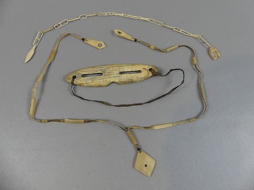 INUIT SNOW GOGGLES & 2 BONE NECKLACESLot