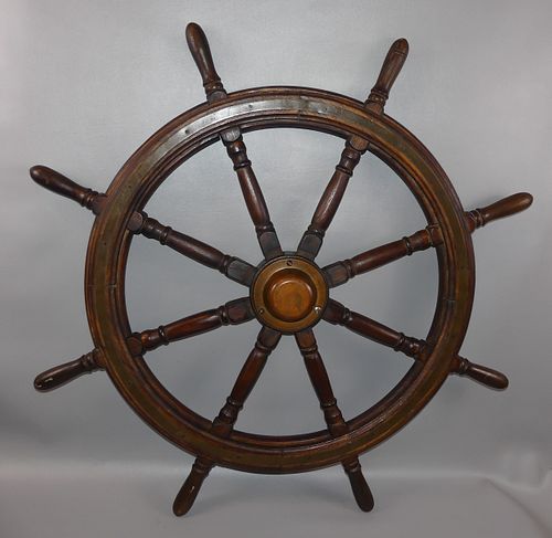 ANTIQUE SHIPS WHEELAntique oak 3835b6