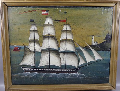 CLIPPER SHIP PAINTING SIGNED BORDEN 3835f1